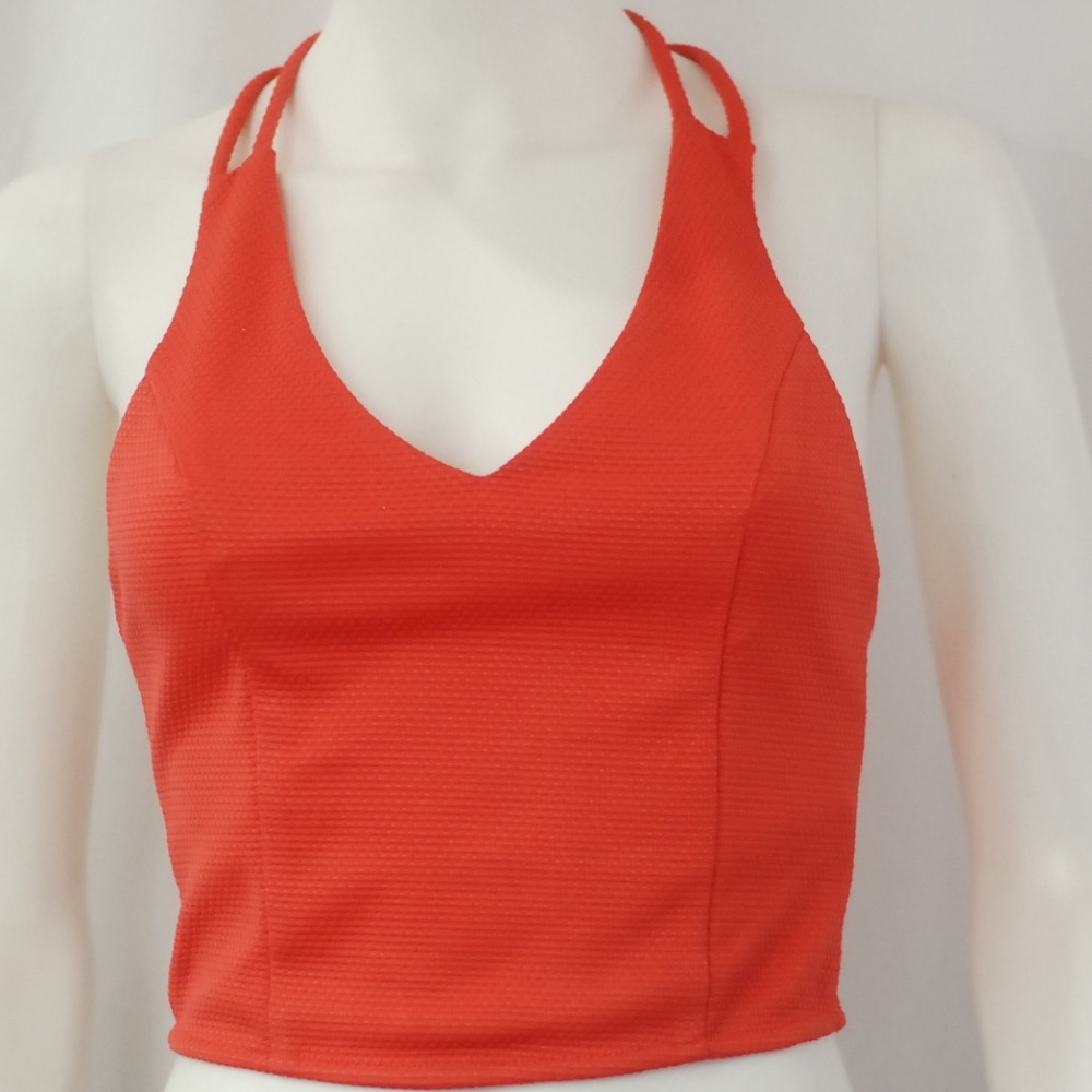 NEW Sparkle & Fade Coral Crop Sz XS